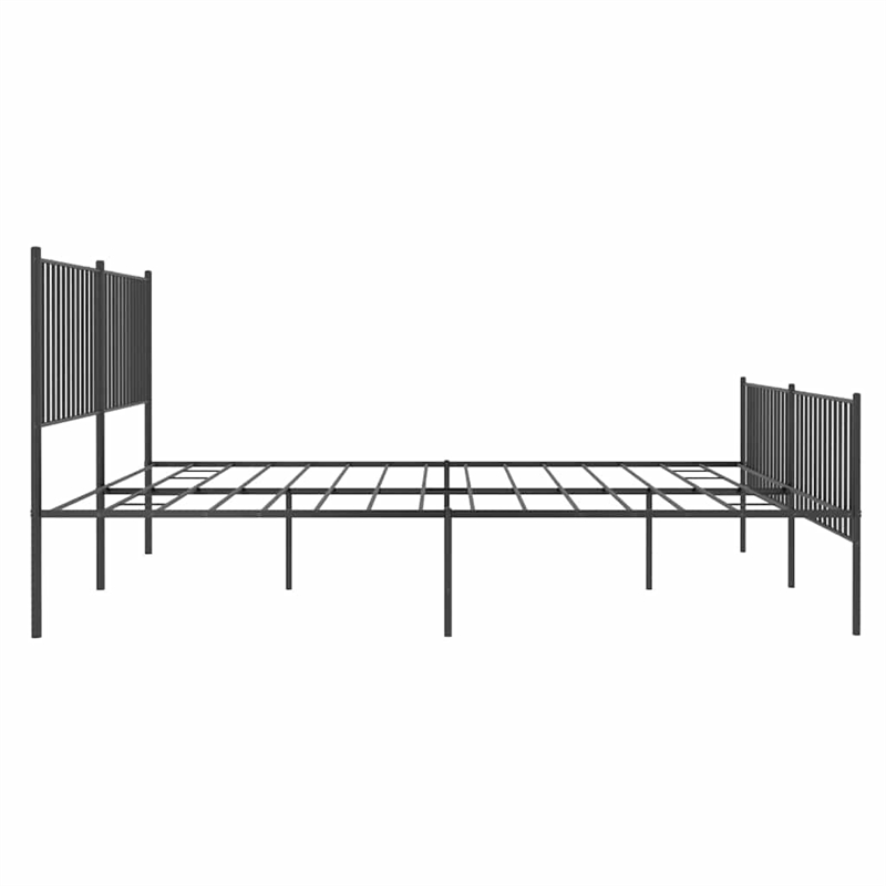 Bowery Hill 76 x 80 Rectangular Durable Steel Bed Frame in Black