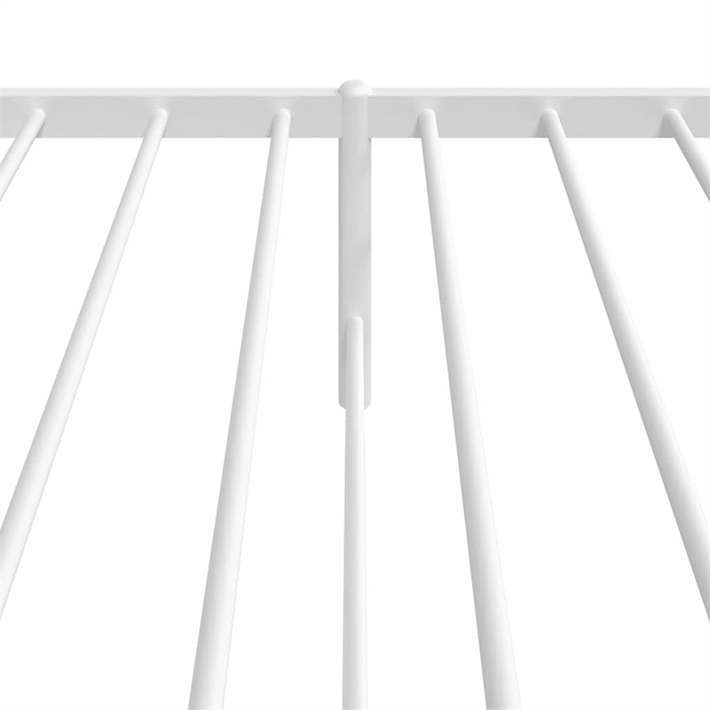 Bowery Hill Rectangular Small Steel Single Bed Frame in White