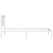 Bowery Hill Rectangular Small Steel Single Bed Frame in White