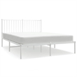 Bowery Hill Rectangular Powder-Coated Steel Full Bed Frame in White