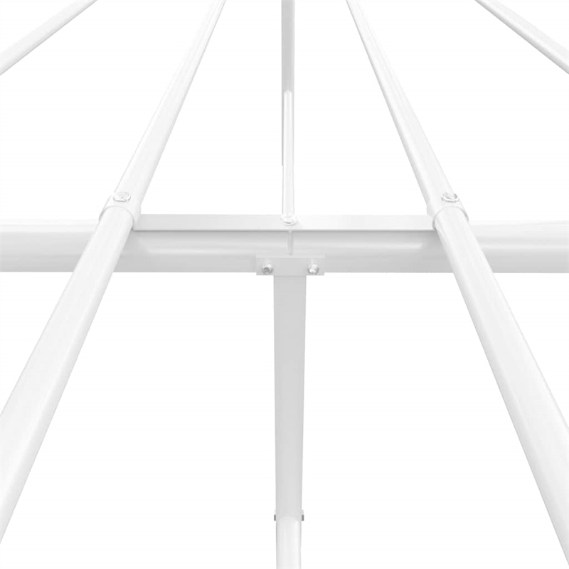 Bowery Hill Rectangular Powder-Coated Steel Full Bed Frame in White