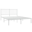 Bowery Hill Rectangular Powder-Coated Steel Full Bed Frame in White