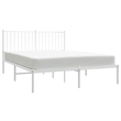 Bowery Hill Rectangular Powder-Coated Steel Full Bed Frame in White