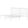 Bowery Hill Rectangular Powder-Coated Steel Full Bed Frame in White