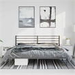 Bowery Hill Rectangular Steel Cal King/Double Bed Frame in Black
