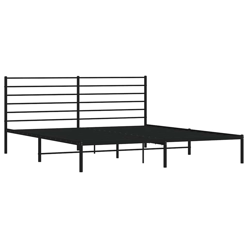Bowery Hill Rectangular Steel Cal King/Double Bed Frame in Black