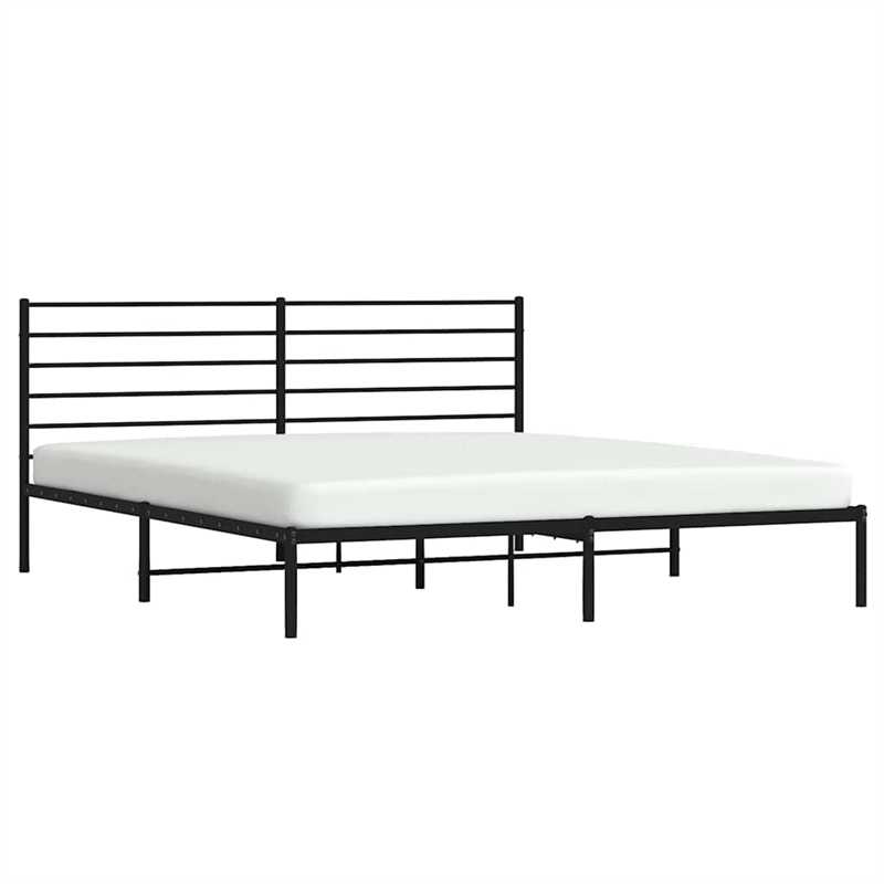 Bowery Hill Rectangular Steel Cal King/Double Bed Frame in Black