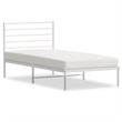Bowery Hill Powder-Coated Steel Single Traditional Durable Bed Frame in White