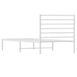 Bowery Hill Powder-Coated Steel Single Traditional Durable Bed Frame in White