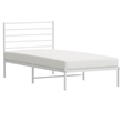 Bowery Hill Powder-Coated Steel Single Traditional Durable Bed Frame in White