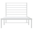 Bowery Hill Powder-Coated Steel Single Traditional Durable Bed Frame in White