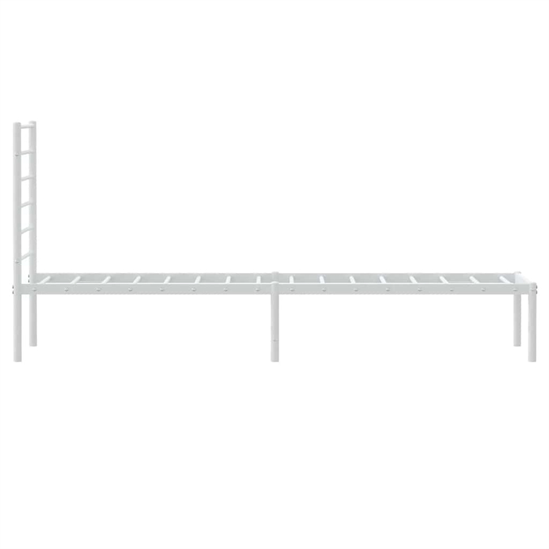 Bowery Hill Powder-Coated Steel Single Traditional Durable Bed Frame in White