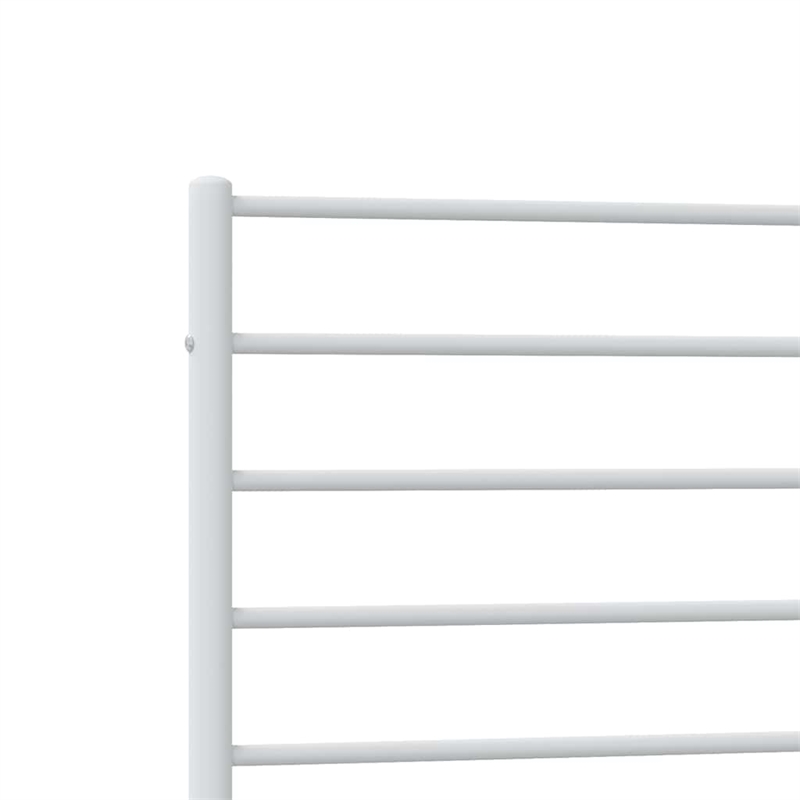Bowery Hill Powder-Coated Steel Single Traditional Durable Bed Frame in White