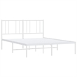 Bowery Hill Powder-Coated Steel Queen Size Bed Frame in White
