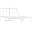 Bowery Hill Powder-Coated Steel Queen Size Bed Frame in White