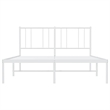 Bowery Hill Powder-Coated Steel Queen Size Bed Frame in White