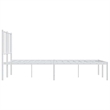 Bowery Hill Powder-Coated Steel Queen Size Bed Frame in White