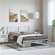 Bowery Hill Powder-Coated Steel Queen Size Bed Frame in White