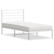 Bowery Hill Rectangular Powder-Coated Steel Twin Bed Frame in White