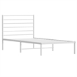 Bowery Hill Rectangular Powder-Coated Steel Twin Bed Frame in White