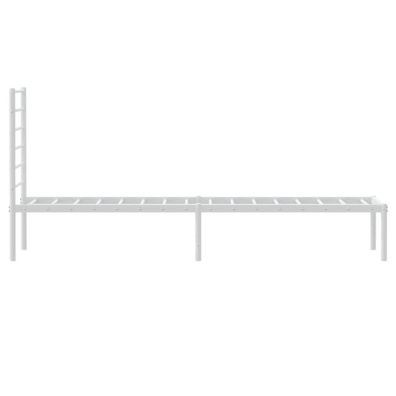 Bowery Hill Rectangular Powder-Coated Steel Twin Bed Frame in White