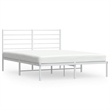 Bowery Hill Rectangular Powder-Coated Steel Full Bed Frame in White
