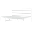 Bowery Hill Rectangular Powder-Coated Steel Full Bed Frame in White