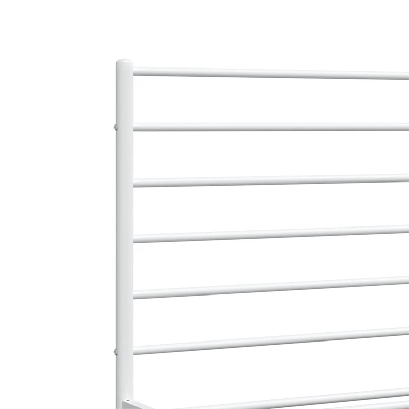 Bowery Hill Rectangular Powder-Coated Steel Full Bed Frame in White