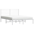 Bowery Hill Rectangular Powder-Coated Steel Full Bed Frame in White