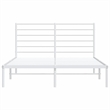 Bowery Hill Rectangular Powder-Coated Steel Full Bed Frame in White