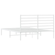 Bowery Hill Rectangular Powder-Coated Steel Full Bed Frame in White