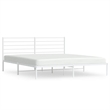 Bowery Hill Rectangular Powder-Coated Steel Full Bed Frame in White