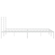 Bowery Hill Rectangular Powder-Coated Steel Full Bed Frame in White