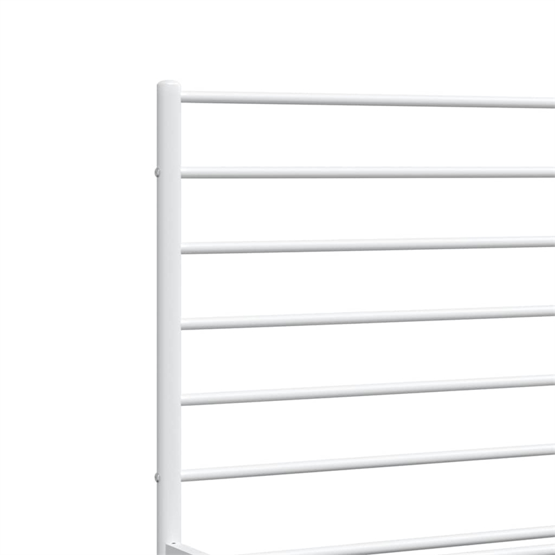 Bowery Hill Rectangular Powder-Coated Steel Full Bed Frame in White