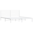 Bowery Hill Rectangular Powder-Coated Steel Full Bed Frame in White