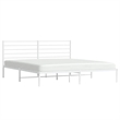 Bowery Hill Rectangular Powder-Coated Steel Full Bed Frame in White
