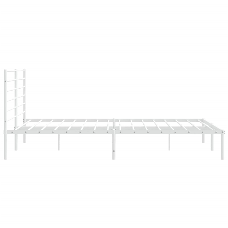 Bowery Hill Rectangular Powder-Coated Steel Full Bed Frame in White