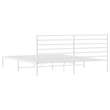 Bowery Hill Rectangular Powder-Coated Steel Full Bed Frame in White