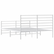 Bowery Hill Rectangular Powder-Coated Steel Full Bed Frame in White