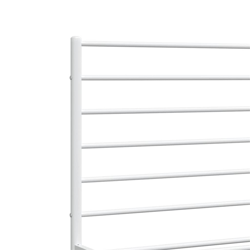Bowery Hill Rectangular Powder-Coated Steel Full Bed Frame in White
