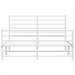 Bowery Hill Rectangular Powder-Coated Steel Full Bed Frame in White