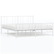 Bowery Hill Rectangular Powder-Coated Steel Full Bed Frame in White