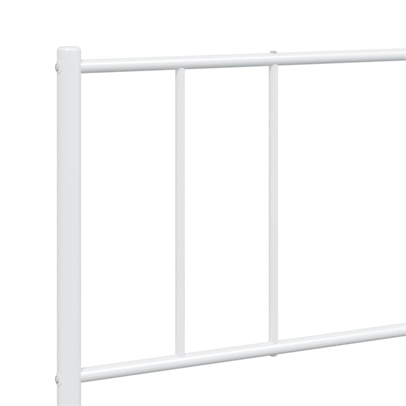 Bowery Hill Rectangular Powder-Coated Steel Full Bed Frame in White