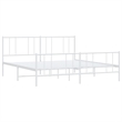 Bowery Hill Rectangular Powder-Coated Steel Full Bed Frame in White