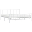 Bowery Hill Rectangular Powder-Coated Steel Full Bed Frame in White