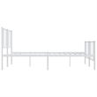 Bowery Hill Rectangular Powder-Coated Steel Full Bed Frame in White