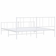 Bowery Hill Rectangular Powder-Coated Steel Full Bed Frame in White