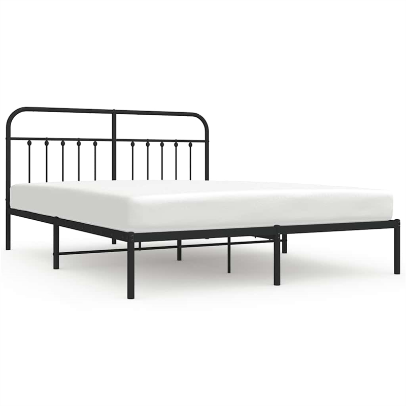 Bowery Hill Rectangular Steel Full Durable Bed Frame in Black