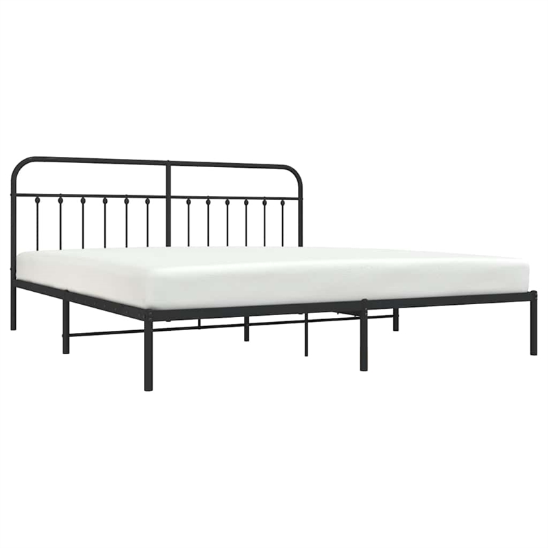 Bowery Hill Rectangular 76.0 x 80.0 Steel Bed Frame in Black