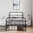 Bowery Hill Contemporary Powder-Coated Steel Single Bed Frame in Black